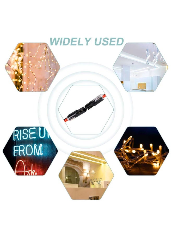Chase Up 20Pcs Double-Wire Plug-in Connector, Solder-Free Wire Connector, Pluggable Led Wire Connectors with Locking Buckle Fast Connect Low Voltage Wire Connectors - Image 2