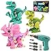 FREE TO FLY Dinosaur Toys for 3 4 5 6 Years Old Girls Take Apart Dinosaur Learning Toys for Kids 35 57 STEM Building Construction Set with Electric Drill Birthday Ideas - Image 4
