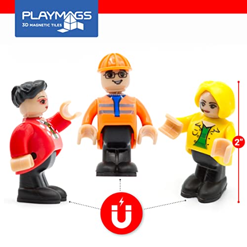 Playmags Magnetic Figures Community Set of 15 Pieces - Play People Perfect for Magnetic Tiles Building Blocks - STEM Learning Toys Children – Magnet Tiles Expansion Accessories Pack (Styles May Vary) - Image 5