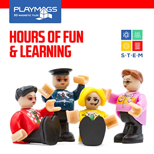 Playmags Magnetic Figures Community Set of 15 Pieces - Play People Perfect for Magnetic Tiles Building Blocks - STEM Learning Toys Children – Magnet Tiles Expansion Accessories Pack (Styles May Vary) - Image 4