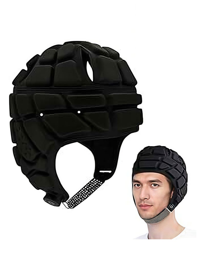 Aikanbo Padded Soccer Goalkeeper Head Guard, Shock Absorb Soft Protective Helmet，Breathable Adjustable Sports Headgear for Football，Basketball，Rugby Training - Image 1