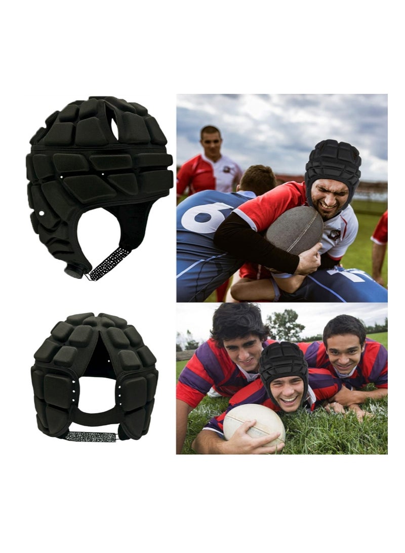 Aikanbo Padded Soccer Goalkeeper Head Guard, Shock Absorb Soft Protective Helmet，Breathable Adjustable Sports Headgear for Football，Basketball，Rugby Training - Image 5