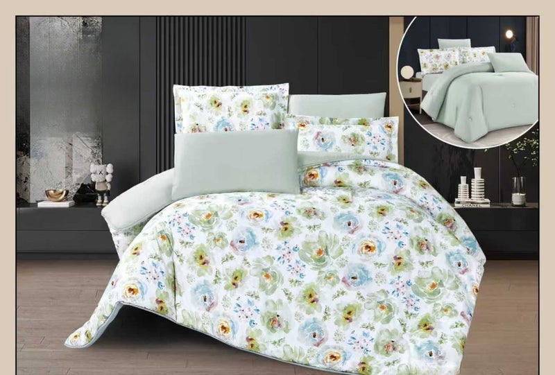 Luxury microfiber double bed set — 6 pieces in perfect sizes: Bedspread 240x260cm, Fitted sheet 200x200cm, Pillowcases 50x75cm, Cushions 45x45cm - Image 1