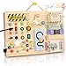 Joyreal Wooden Busy Board Montessori Toys for Toddlers Sensory Activity Board with LED Lights Music Box Locks Educational Learning Toy Gifts for Boys and Girls - Image 2