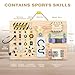 Joyreal Wooden Busy Board Montessori Toys for Toddlers Sensory Activity Board with LED Lights Music Box Locks Educational Learning Toy Gifts for Boys and Girls - Image 4