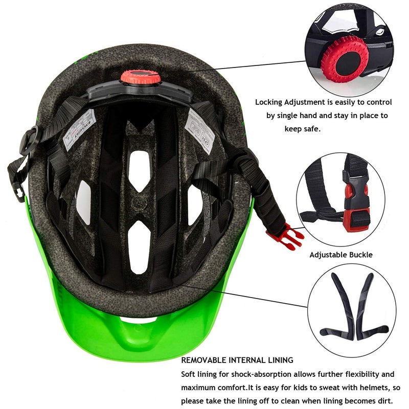 EXCLUSKY Kids Helmet, Exclusky Kids Bike Helmet Adjustable Safety Lightweight Children for Skating Cycling Scooter Boys and Girls Bicycle Helmets Ages 5-8-14 - Image 4