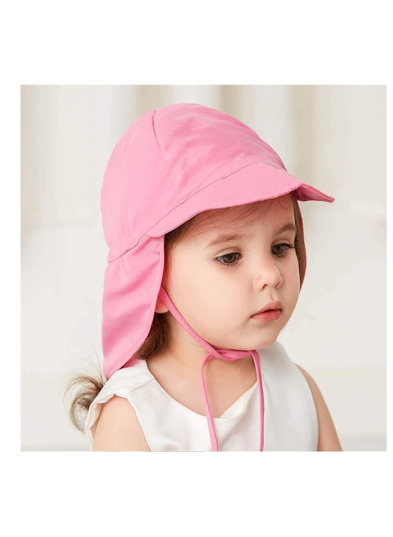 SYOSI Baby Sun Hat,UPF50+ Kids Sun Hat with Neck Flap, Unisex Adjustable Children Wide Brim Summer Sun Protection Mesh Bucket Beach Hat Kid Bucket Cap for 3-18 Months (Pink) - Image 2