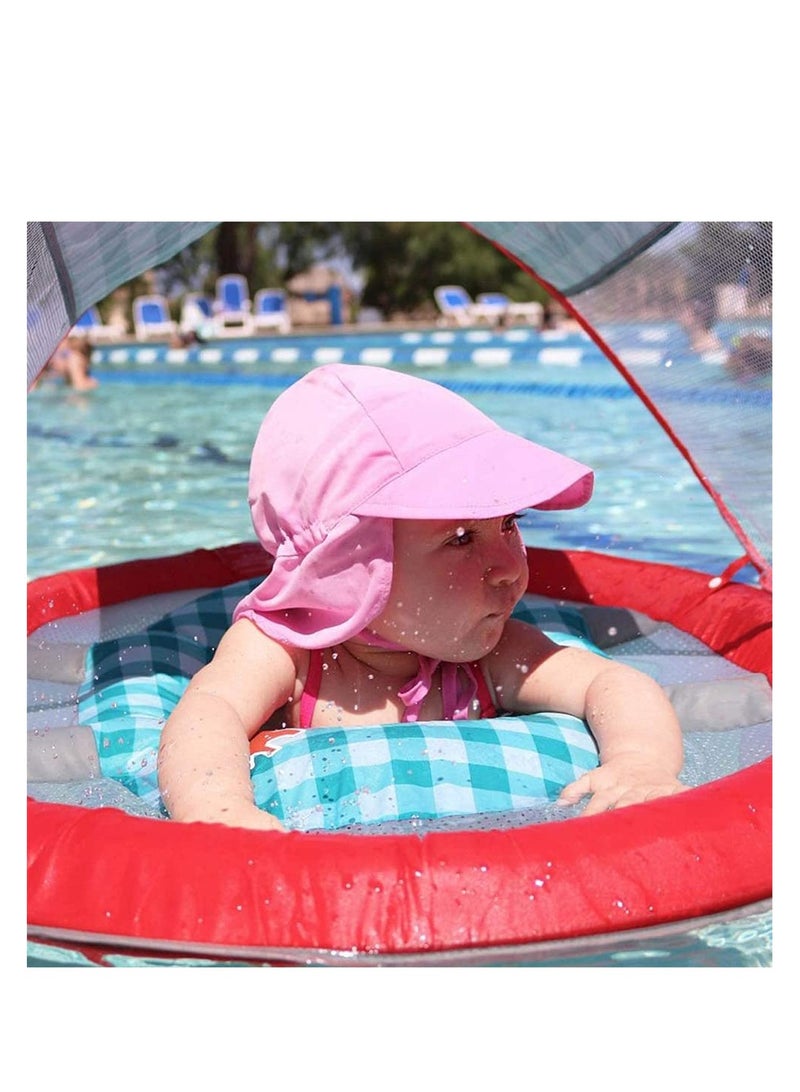 SYOSI Baby Sun Hat,UPF50+ Kids Sun Hat with Neck Flap, Unisex Adjustable Children Wide Brim Summer Sun Protection Mesh Bucket Beach Hat Kid Bucket Cap for 3-18 Months (Pink) - Image 3