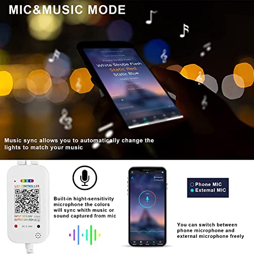 Protium PC Bluetooth 4.0 RGB Android and iOS with App Smart LED Strip Light Controllers for LED Light Strips (Random Color) - Image 3