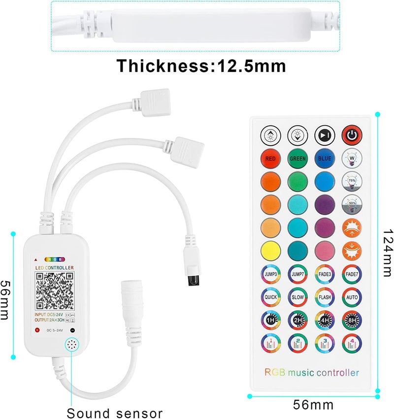Protium PC Bluetooth 4.0 RGB Android and iOS with App Smart LED Strip Light Controllers for LED Light Strips (Random Color) - Image 4