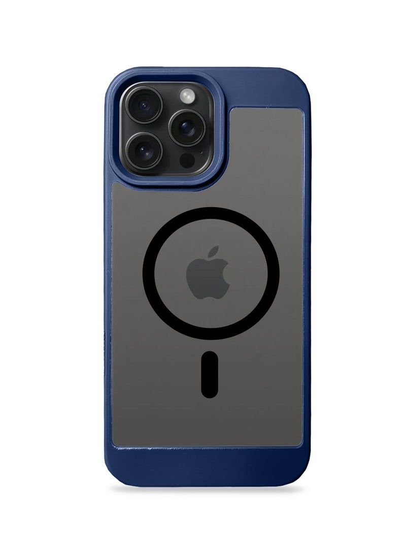 Wtech Apple iPhone 16 Pro Max 2024 Magsafe Hybrid TPU Silicone Slim Case Cover - Navy Blue - Image 2