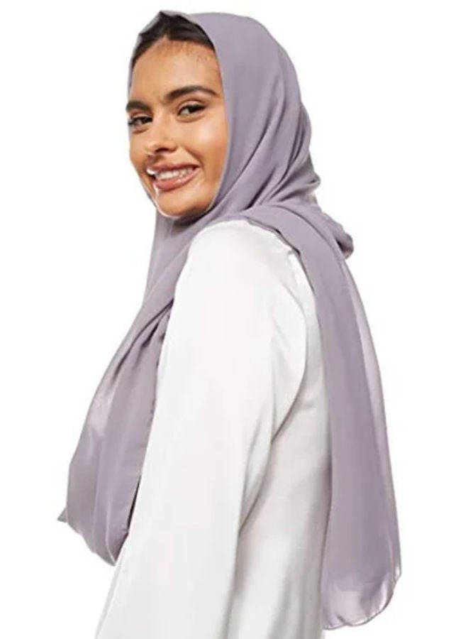 SHOPI حجاب شيلة شيفون صلب رمادي - Image 2