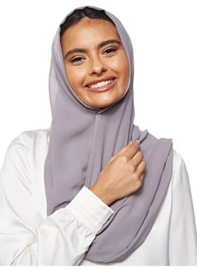 SHOPI حجاب شيلة شيفون صلب رمادي - Image 1