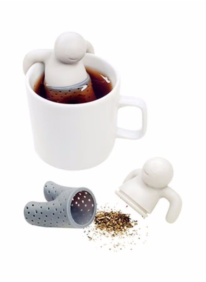 Generic - Unique Lazy Little Man Shape Food Grade Silicone Tea Bag Filter Infuser Strainer, Loose Leaf Leaf Brewing Teapots, Mugs and Cups, Mesh Strainer Fruit Tea Filter Tea Filter Fine Mesh Household - Image 1