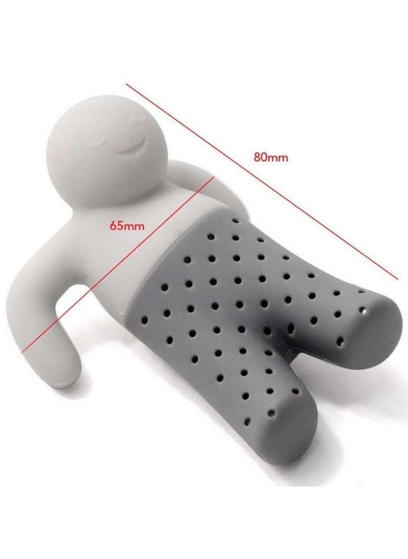 Generic - Unique Lazy Little Man Shape Food Grade Silicone Tea Bag Filter Infuser Strainer, Loose Leaf Leaf Brewing Teapots, Mugs and Cups, Mesh Strainer Fruit Tea Filter Tea Filter Fine Mesh Household - Image 1