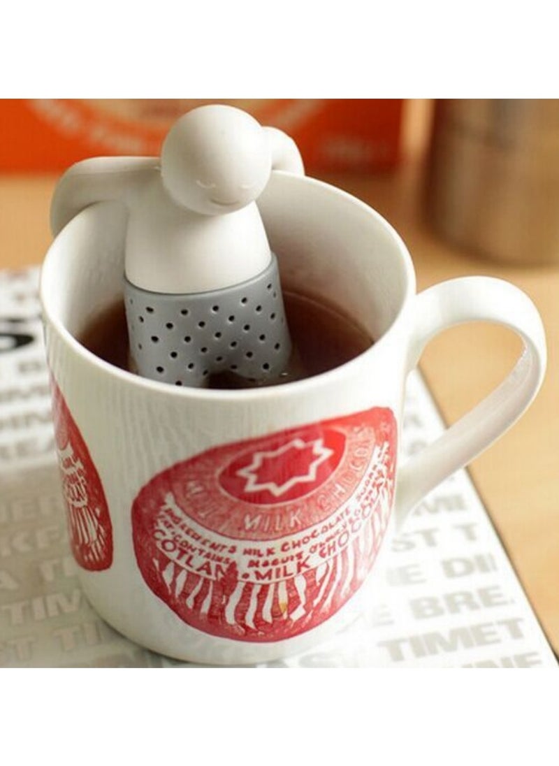 Generic - Unique Lazy Little Man Shape Food Grade Silicone Tea Bag Filter Infuser Strainer, Loose Leaf Leaf Brewing Teapots, Mugs and Cups, Mesh Strainer Fruit Tea Filter Tea Filter Fine Mesh Household - Image 1