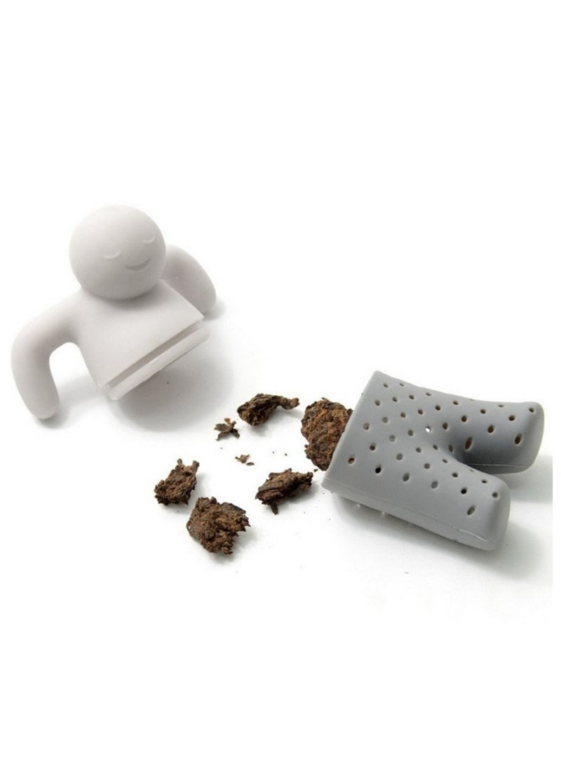 Generic - Unique Lazy Little Man Shape Food Grade Silicone Tea Bag Filter Infuser Strainer, Loose Leaf Leaf Brewing Teapots, Mugs and Cups, Mesh Strainer Fruit Tea Filter Tea Filter Fine Mesh Household - Image 1