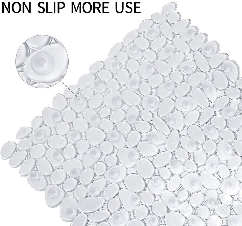 SONGZIMING Pebble Bath Mat for Bathtub to Anti Slip Bathtub Mat in Shower with 16 Inches by 35 Inches (Clear) - Image 4