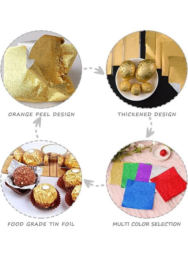 600 Piece Foil Candy Wrappers, Aluminium Foil Paper, DIY Package Candy Paper Chocolate Wrapping Papers Decoration