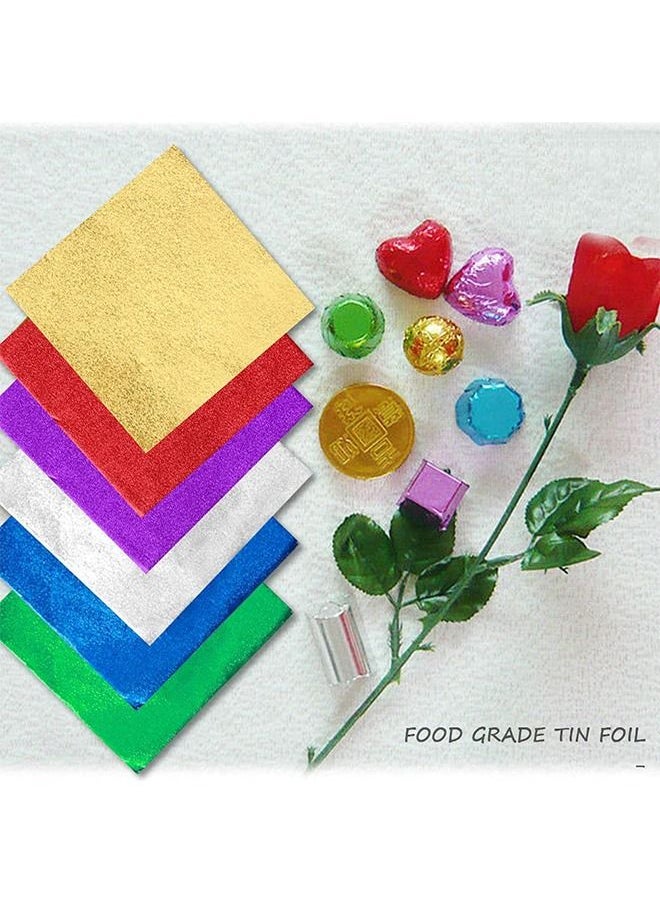 600 Piece Foil Candy Wrappers, Aluminium Foil Paper, DIY Package Candy Paper Chocolate Wrapping Papers Decoration