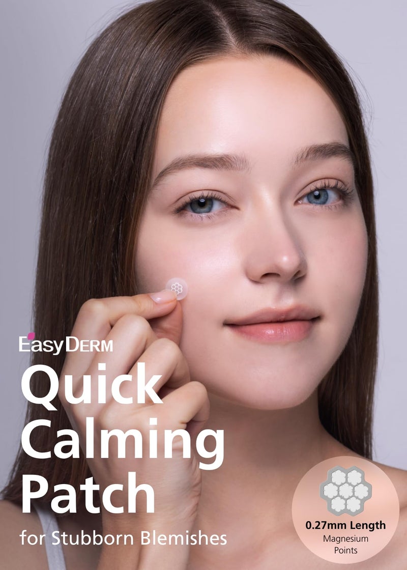 DWEasyDerm لصقات المغنيسيوم المهدئة السريعة DWEasyDerm (20 لصقة) مع أمبولة سيكا - رعاية مكثفة، لصقات حب الشباب، شريط هيدروكوليد، رعاية بقع الحبوب طوال الليل في المنزل 2-8 ساعات، أنواع صناديق جديدة - Image 3