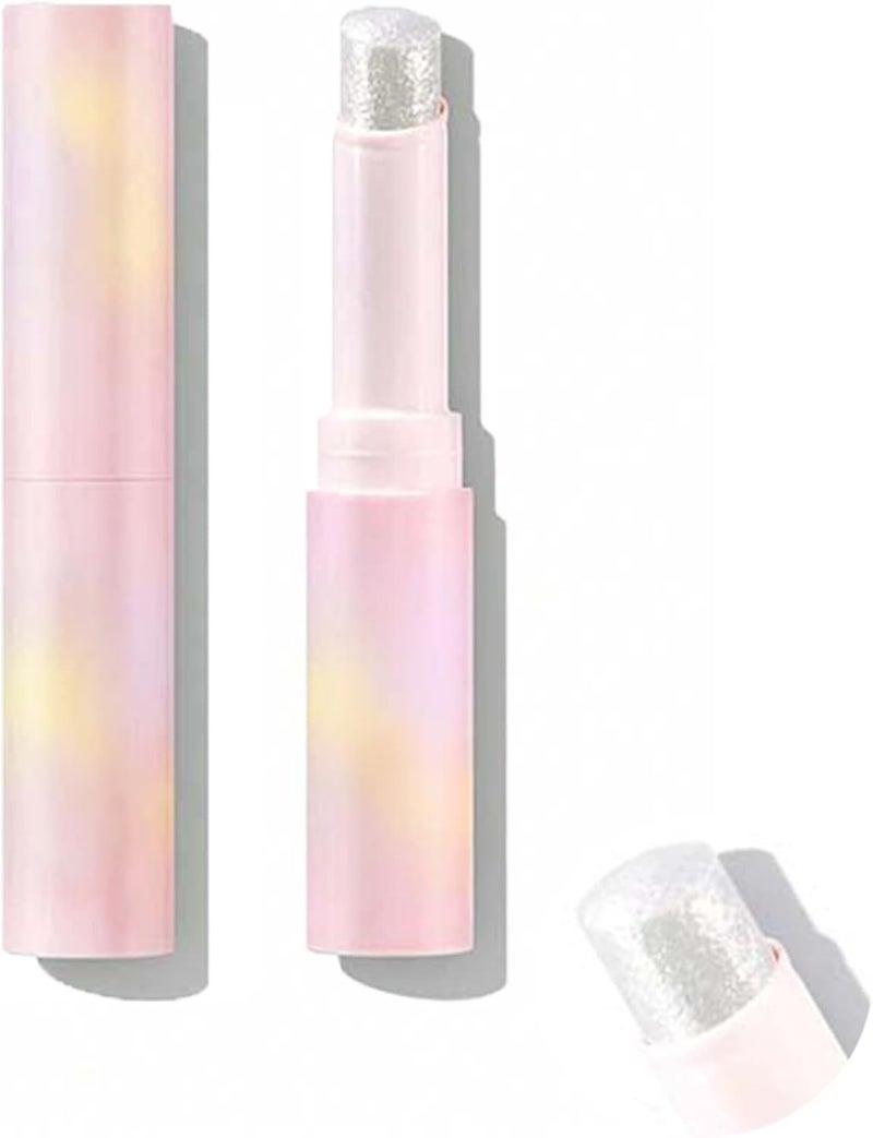 قلم مكياج هايلايتر متعدد الوظائف ظل العيون قلم مضيء تحت العين طويل الأمد ناعم لامع جوهرة وردية كريستال جليز سهل الدمج ظل العيون كحل 01