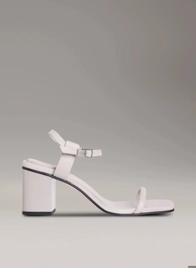 Leather Block Heel Sandals