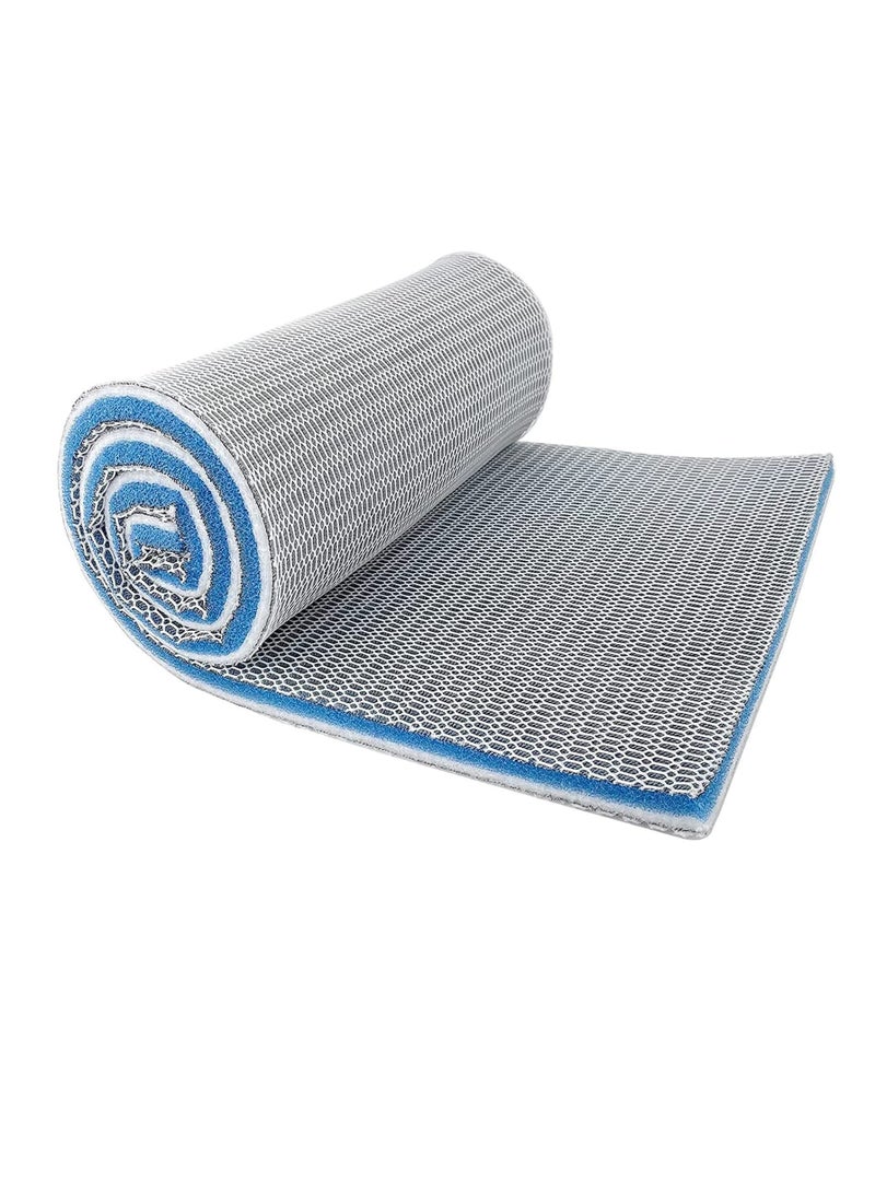 SYOSI Filter Pads, Aquarium Filter Media Upgraded 8-Layer Filter Pads for Aquarium Fish Tank Accessories Sponge Filter 20×16in Super Filtering Effect Filter Floss for Fish Tank Filters Media and Pond (Blue)