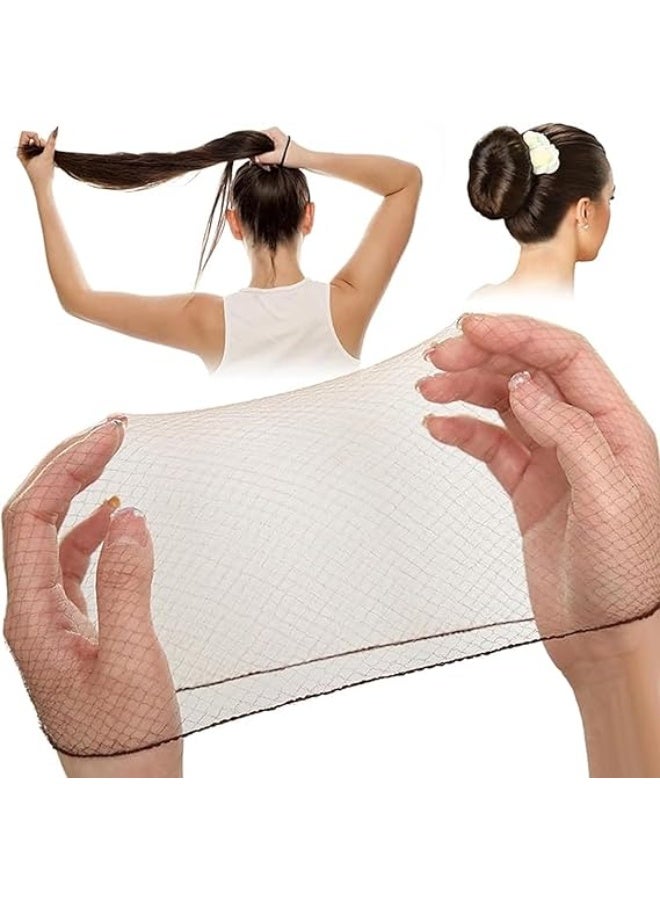 ChicAbode 24 Inch Hair Nets, 100 Pcs Invisible Mesh Elastic Edge Hair Net for Women Food Service, Ballet Buns - Image 1