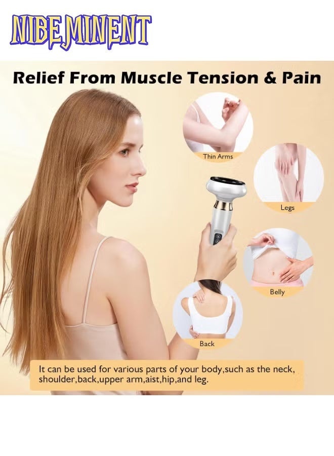 NIBEMINENT Portable Adjustable Intensity Cupping Massager, Household Electric Cupping Therapy, 12 Levels of Intensity, Full Body Cupping Tool, 1800mA with Hot Compress Function, Suitable for Home Use and As A Gift, Rechargeable Cupping Device with 8 Steel Balls（White） - Image 5