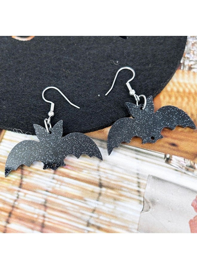 SELOVO Bat Black Acrylic Earrings Punk Gothic Fishhook Drop Dangle Earrings - Image 3