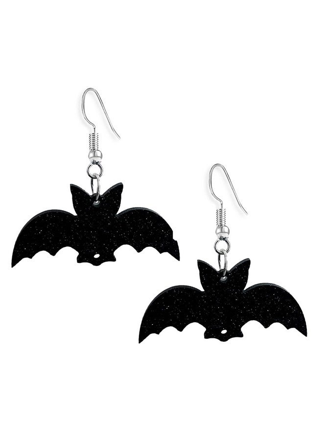 SELOVO Bat Black Acrylic Earrings Punk Gothic Fishhook Drop Dangle Earrings - Image 1