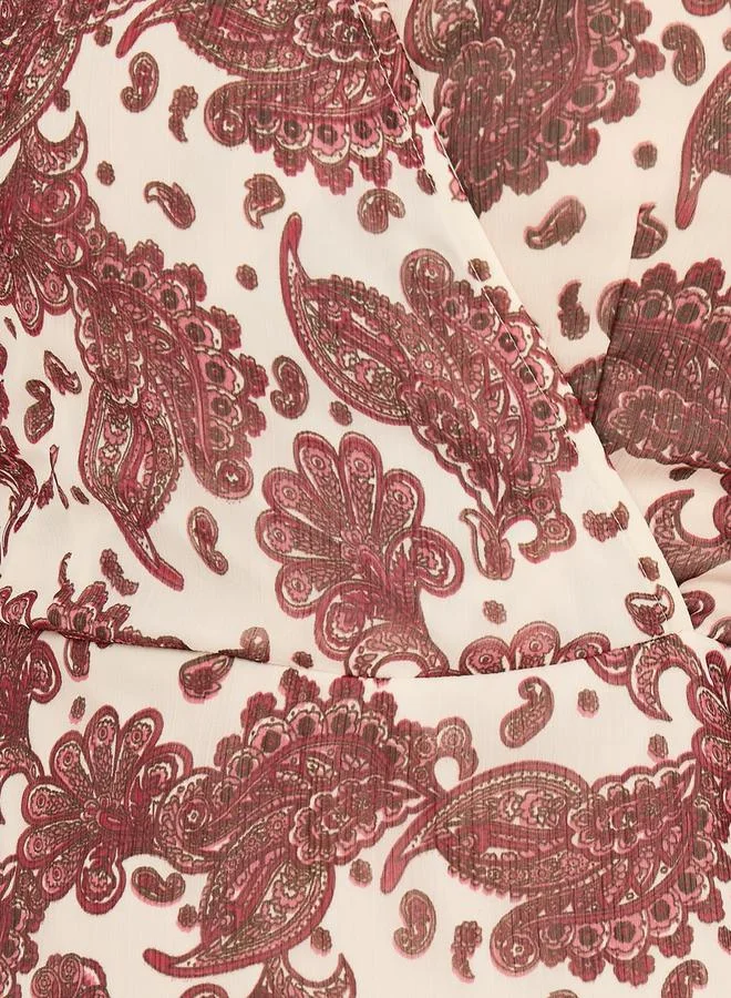 Styli Styli All Over Print Balloon Sleeves A-Line Maxi Dress