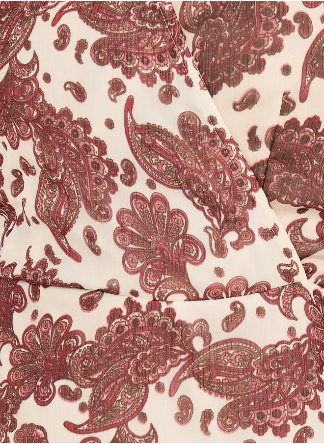 Styli All Over Print Balloon Sleeves A-Line Maxi Dress  - Image 4