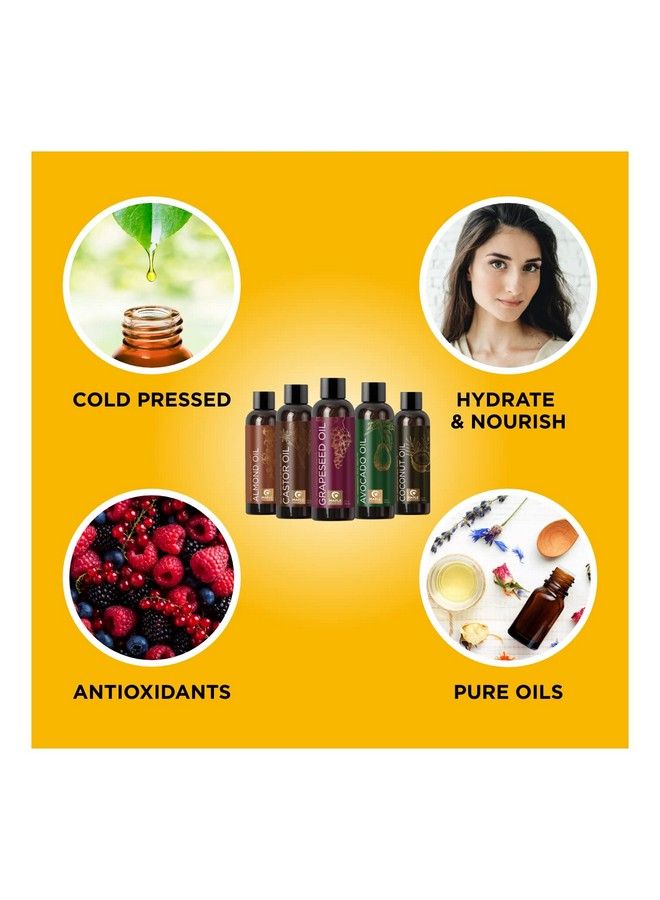 Maple Holistics Pure Carrier Oils For Essential Oils Diy Skin Care Set With Hair Oils Skin Oils For Body Care Moisturizers For Face And Body Plus Nail Care Anti Aging Skin Care Diy Beauty Products Carrier Oil Set - Image 5