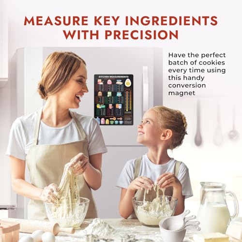 Levain & Co Kitchen Conversion Chart Magnet - Dark for Easier Cooking & Baking - Vintage Useful Gadgets - Cute Accessories - Cooking & Baking Accessories - Gifts for Bakers - Image 3