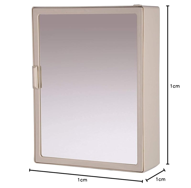RIYA Bathroom Cabinet with Mirror Door Ivory 14 18 - Image 2