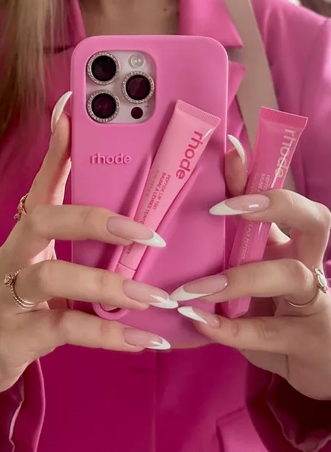 Rhode iPhone 14 Pro Case with Lip Gloss ,Mobile phone case Lipstick Set(Shortcake), Shockproof, scratch-resistant, portable, Rhode Applicable to iPhone 14 Pro - Image 4