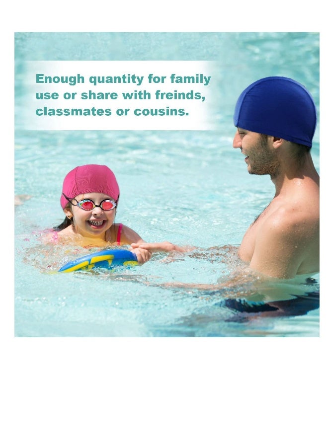 Generic 3 Pieces Swimming Caps Comfortable Fabric Swimming Hat Premium Quality Stretchable Unisex Polyester Cloth Swimming Cap Lightweight Bathing Caps for Water Sports 3 Colors  - Image 3