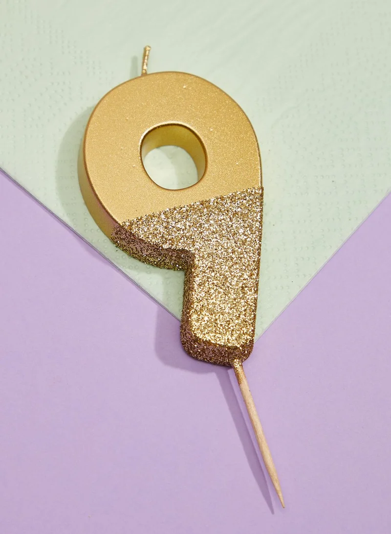 Talking Tables We Heart Birthdays Glitter Number Candle 9