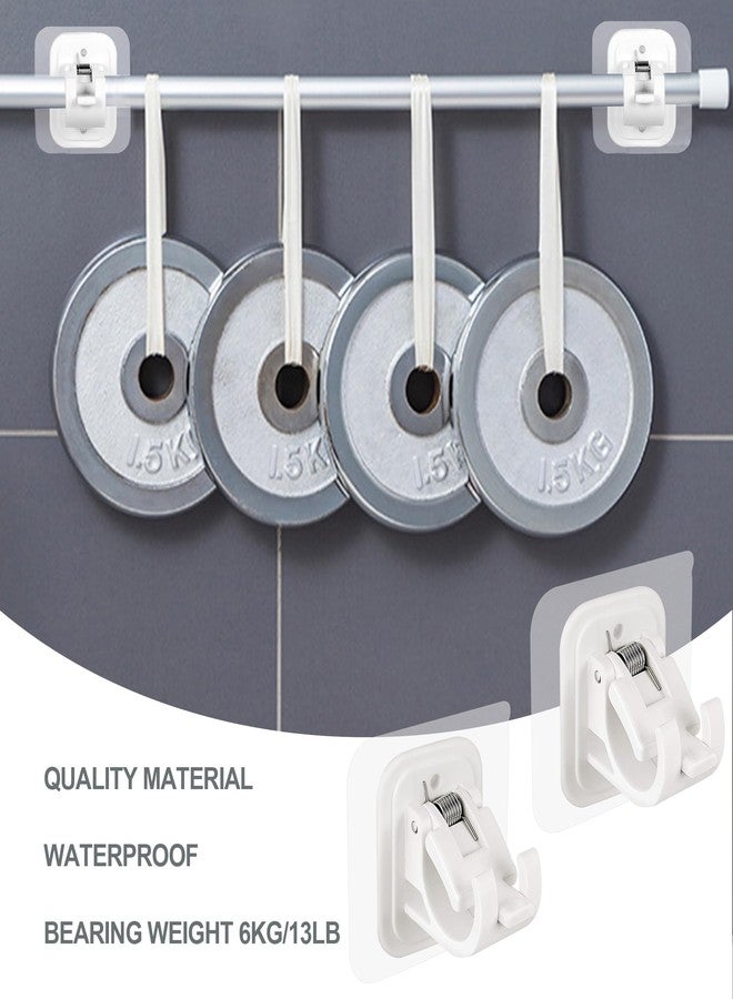 Codoule 8PCS No Drill Curtain Rod Brackets No Drilling Self Adhesive Curtain Rod Holder Hooks Nail Free Adjustable Curtain Rod Hooks Curtain Hangers for Bathroom Kitchen Home Bathroom and Hotel (Transparent) - Image 3