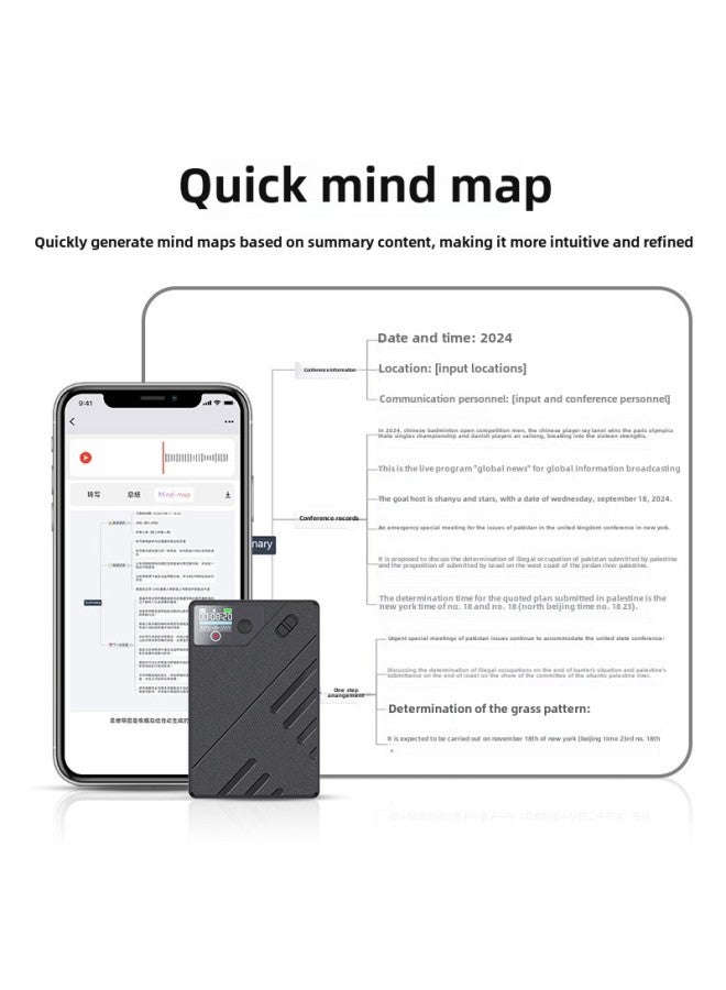 AI Real-time Translation Transcription Recording Pen ChatGPT Simultaneous Interpretation Recording Pen Business Meeting Record Translator-Color:Black-Capacity:64GB