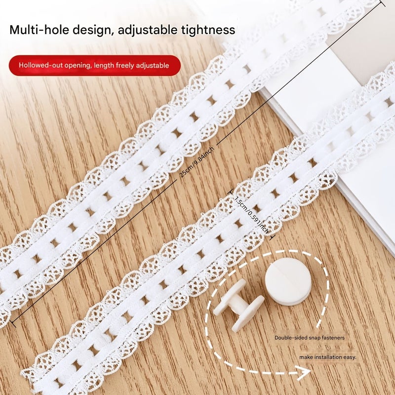 Black 2pcs One Button Adjustable Shirt Sleeve Fastener Elastic Cuff Band - Image 4