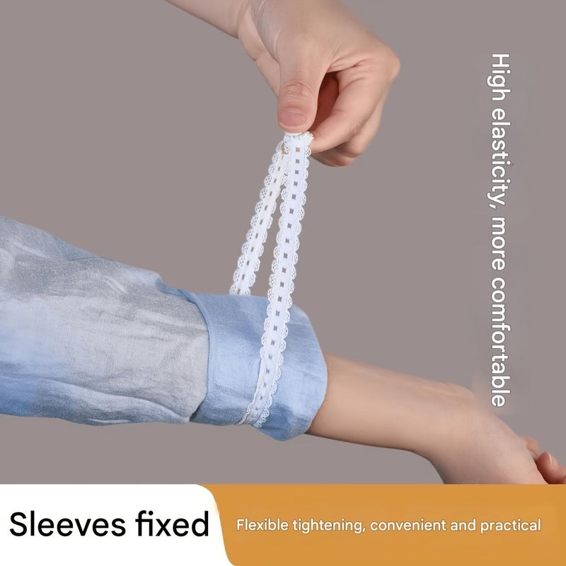 Black 2pcs One Button Adjustable Shirt Sleeve Fastener Elastic Cuff Band - Image 5