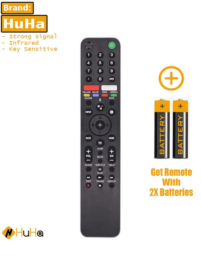 HuHa - New Tv Remote Replacement Compatible With X500U Voice Remote Control Replacement For Sony Smart TV Remote Controller Compatible with TV via Smart TVs KD Series XBR series Voice Search - Image 1