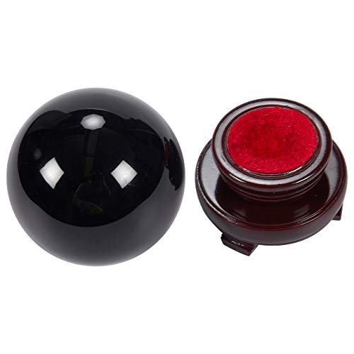 Juvale Obsidian Crystal Ball - 3.1-Inch Black Crystal Sphere with Wooden Stand - Polished Obsidian Stone Ball Decor & Scrying Orb for Meditation & Feng Shui Home Decor - Image 4