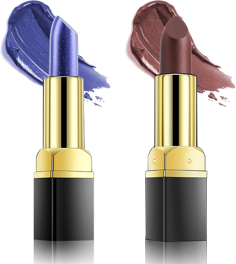 RoseFlower 2 PCS Color Changing Lipstick PH Lip Balm Color Changing Long Lasting Lip Care Waterproof Moisturizer Nourishing Nonsticky Great Lip gloss Makeup for women B