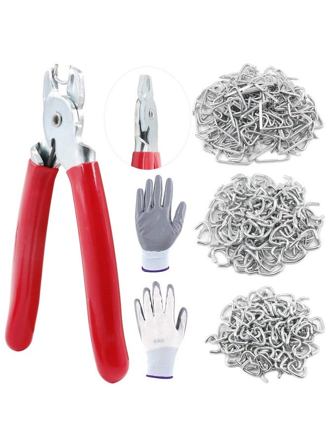 Swpeet - Swpeet 360Pcs 3/4" 1/2" 3/8" Galvanized Hog Rings with Straight Hog Ring Pliers Assortment Kit, Professional Upholstery Hog Rings Installation Kit for Bungee Shock, Cords, Animal Pet Cages, Bagging - Image 1