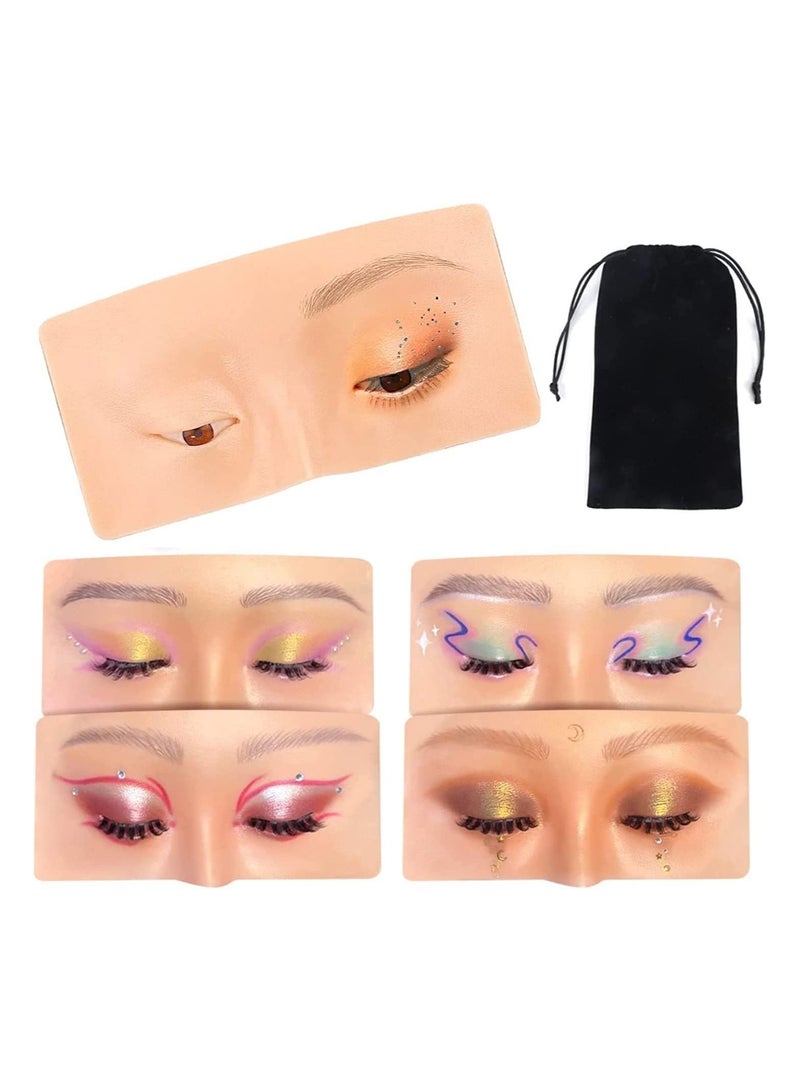 ORiTi لوحة وجه ثلاثية الأبعاد لتدريبات المكياج، لوحة واقعية ثلاثية الأبعاد لممارسة المكياج، لوحة ظلال العيون، محدد العيون، رسم رموش الحواجب، نموذج تدريبي لبشرة الوجه والعين، نموذج تدريبي للمبتدئين في المكياج - Image 1
