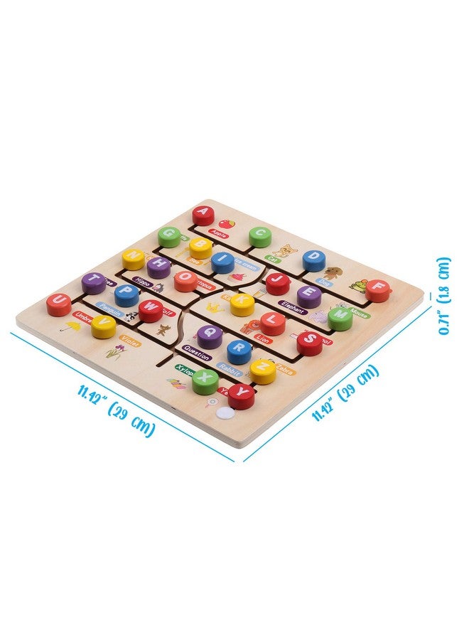 Wooden Alphabet Puzzle. Alphabet Board For Kids With Wooden Letters. Best Learning Abc Puzzles That Help In Developing Motor Skills Concentration And Imagination In Children.